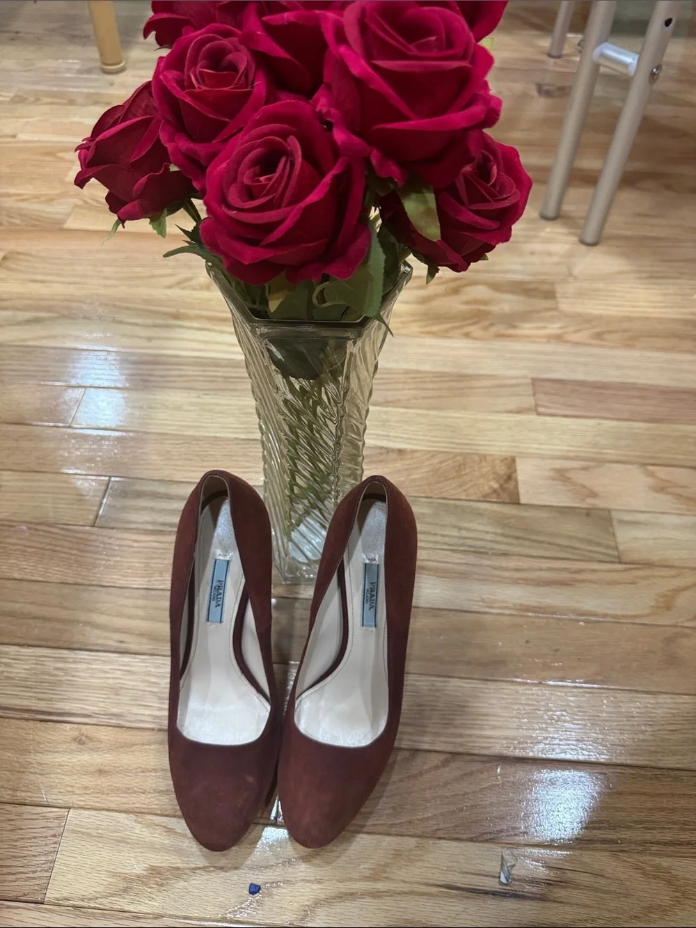 Prada Burgundy Suede Pumps